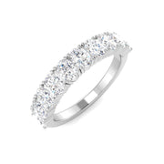 Oval Diamond 10 Stone Half Eternity Ring For Her in 10K/14K gold and platinum with certified lab-grown or natural diamonds