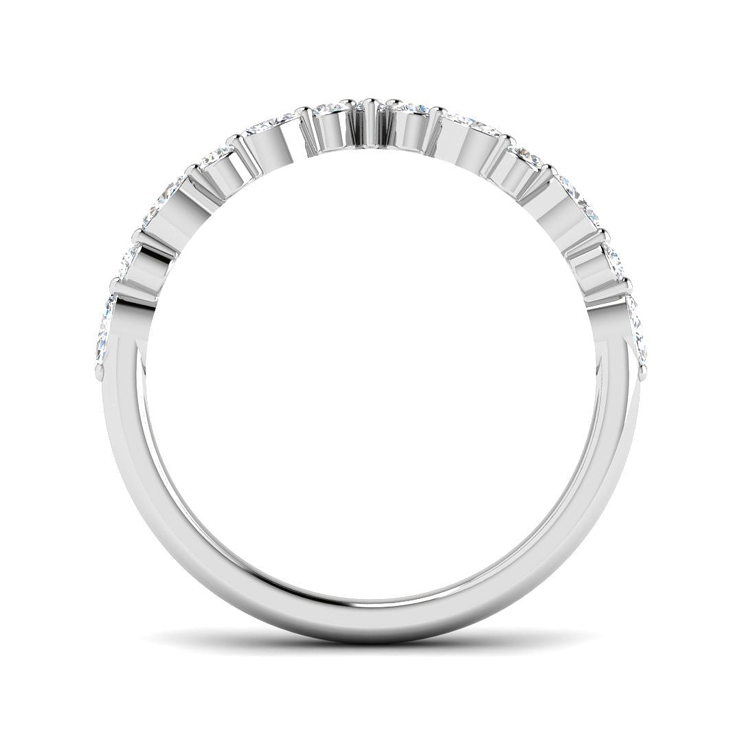 Wishbone Diamond Engagement Ring in 10K/14K gold and platinum with certified lab-grown or natural diamonds