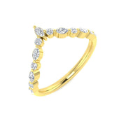Marquise & Round Diamond Wishbone Ring in 10K/14K gold and platinum with certified lab-grown or natural diamonds