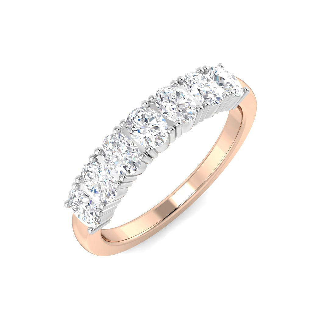 7 Stone Diamond Ring in 10K/14K gold and platinum with certified lab-grown or natural diamonds
