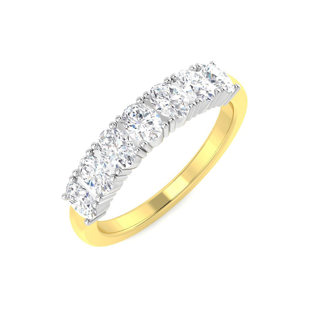 7 Stone Diamond Ring in 10K/14K gold and platinum with certified lab-grown or natural diamonds