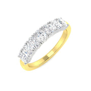 7 Stone Diamond Ring in 10K/14K gold and platinum with certified lab-grown or natural diamonds