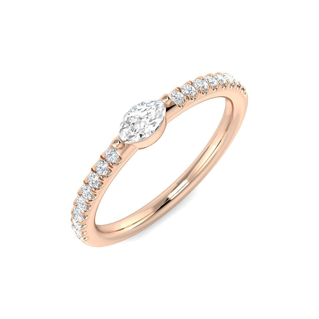 Diamond Bermobbkey Engagement Ring in 10K/14K gold and platinum with certified lab-grown or natural diamonds
