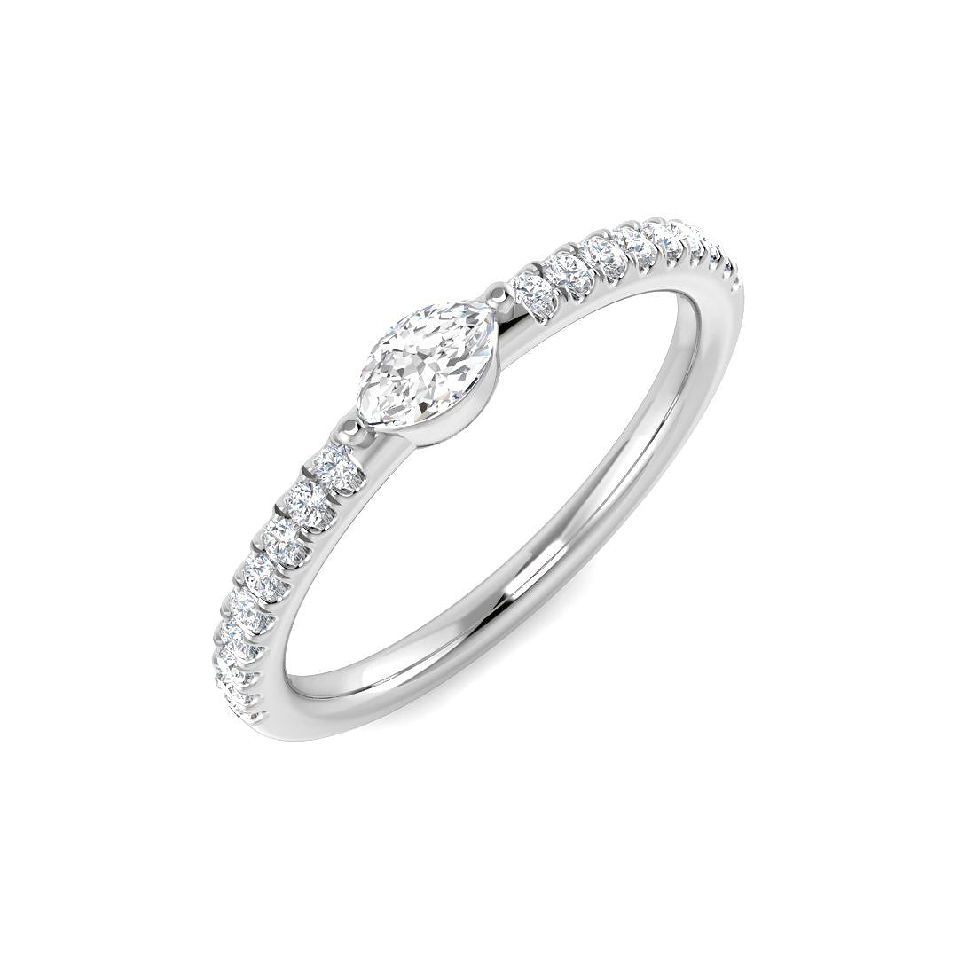 Diamond Bermobbkey Engagement Ring in 10K/14K gold and platinum with certified lab-grown or natural diamonds