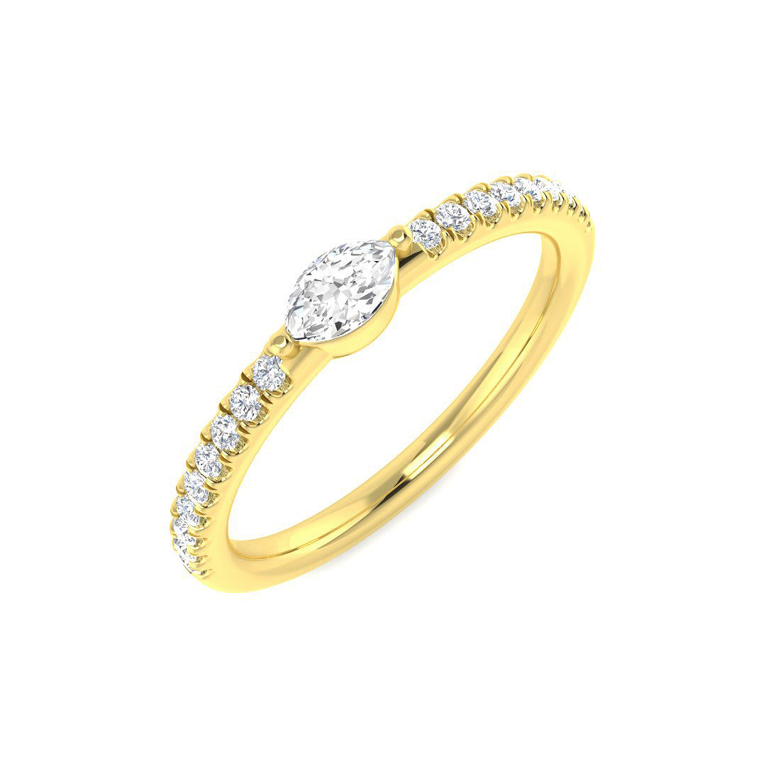 Diamond Bermobbkey Engagement Ring in 10K/14K gold and platinum with certified lab-grown or natural diamonds