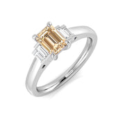 Diamond Greebock Morganite Ring in 10K/14K gold and platinum with certified lab-grown or natural diamonds