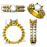 Double-Row Round Diamond Statement Ring in 10K/14K gold and platinum with certified lab-grown or natural diamonds
