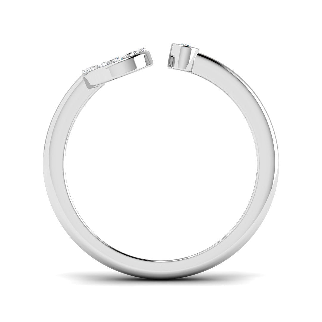 Lab & Natural Diamond J Initial Ring in 10K/14K gold and platinum with certified lab-grown or natural diamonds