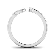 Lab & Natural Diamond J Initial Ring in 10K/14K gold and platinum with certified lab-grown or natural diamonds