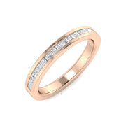Princess Diamond Channel setting Half Eternity Ring in 10K/14K gold and platinum with certified lab-grown or natural diamonds