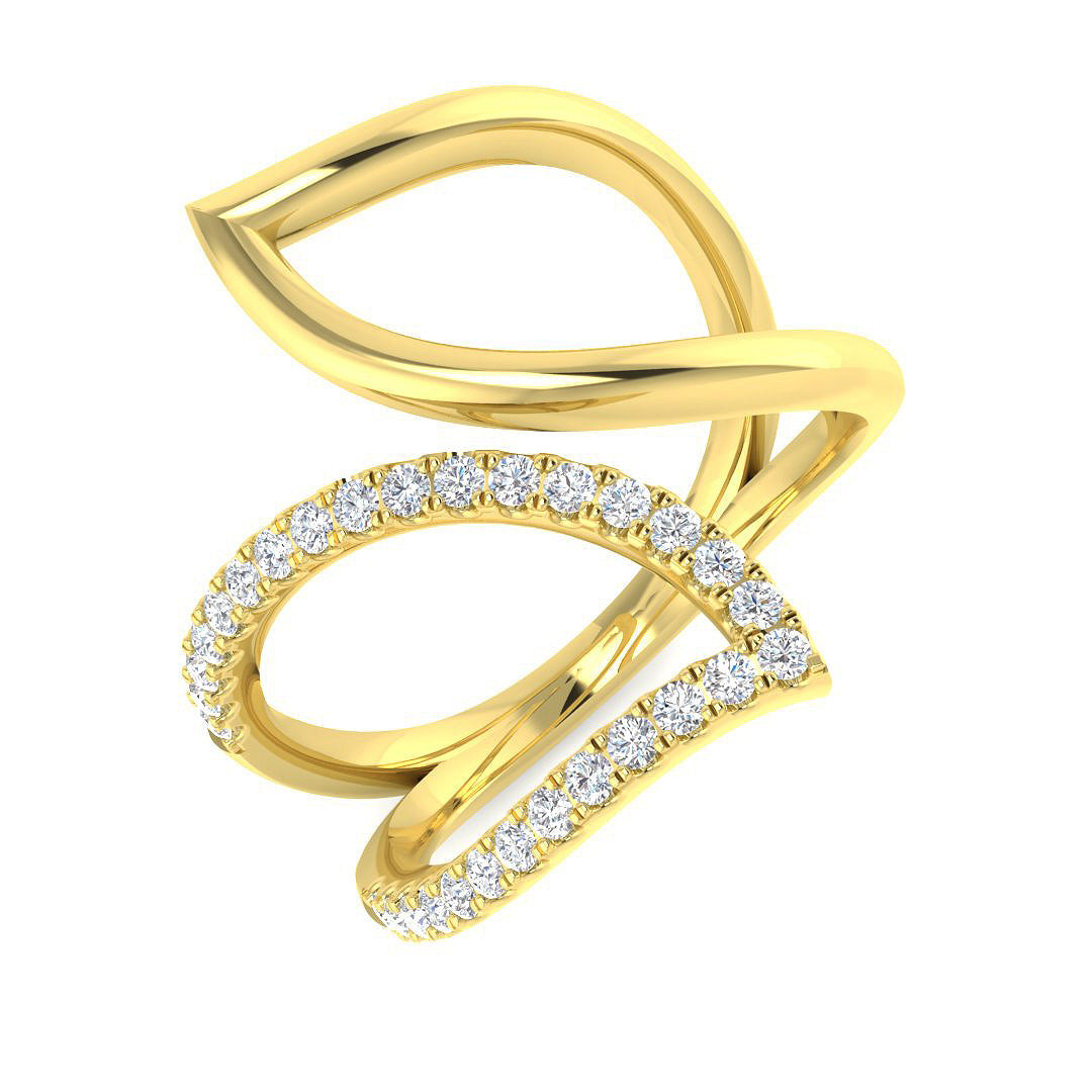 Lab-Grown & Natural Diamond Fancy Ring in 10K/14K gold and platinum with certified lab-grown or natural diamonds