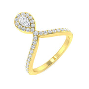 Marquise Diamond Halo Engagement Ring in 10K/14K gold and platinum with certified lab-grown or natural diamonds