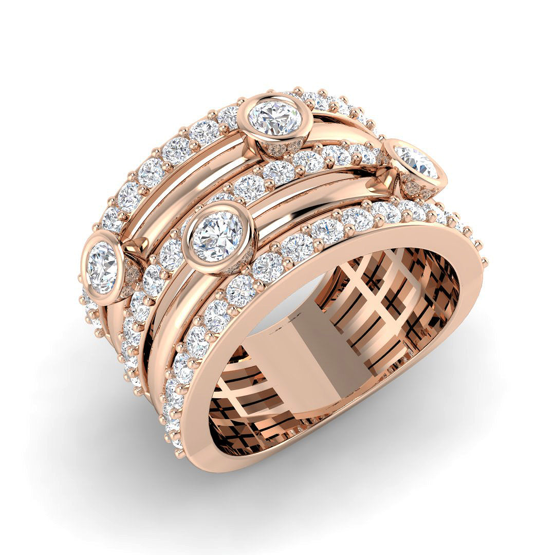 Lab & Natural Diamond Statement Ring in 10K/14K gold and platinum with certified lab-grown or natural diamonds