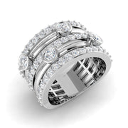 Lab Grown Diamond Bubble Ring with Bezel Set Rows in 10K/14K gold and platinum with certified lab-grown or natural diamonds