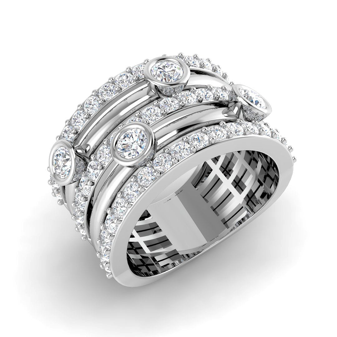Lab & Natural Diamond Statement Ring in 10K/14K gold and platinum with certified lab-grown or natural diamonds