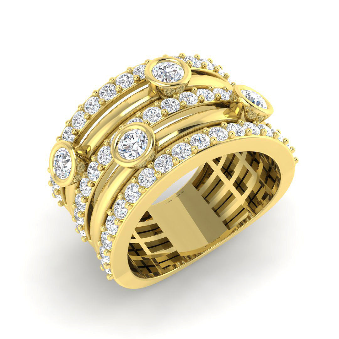 Lab & Natural Diamond Statement Ring in 10K/14K gold and platinum with certified lab-grown or natural diamonds