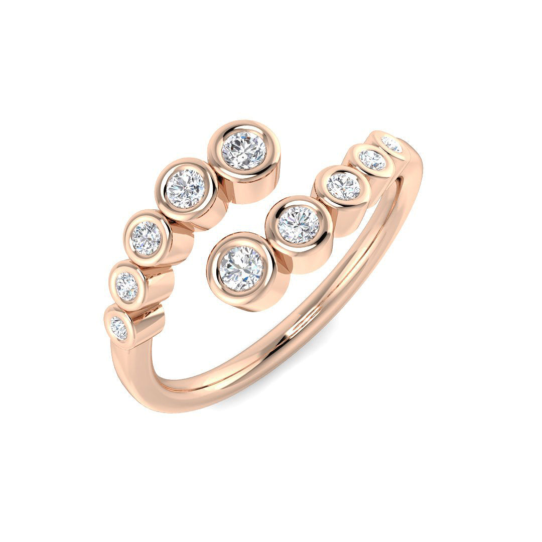 Lab-Grown Diamond Bezel Split Band Ring in 10K/14K gold and platinum with certified lab-grown or natural diamonds