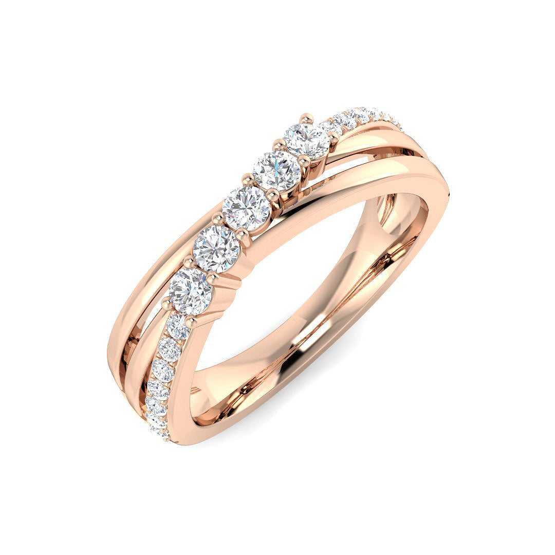 Lab-Grown Diamond Fancy Half Eternity Ring in 10K/14K gold and platinum with certified lab-grown or natural diamonds