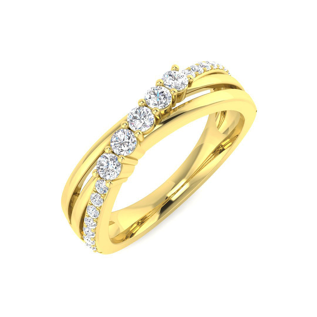Lab-Grown Diamond Fancy Half Eternity Ring in 10K/14K gold and platinum with certified lab-grown or natural diamonds