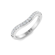Round Diamond Curved Wedding Band in 10K/14K gold and platinum with certified lab-grown or natural diamonds