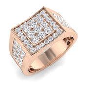 Luxury Diamond Signet Ring in 10K/14K gold and platinum with certified lab-grown or natural diamonds