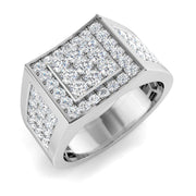 Luxury Diamond Signet Ring in 10K/14K gold and platinum with certified lab-grown or natural diamonds