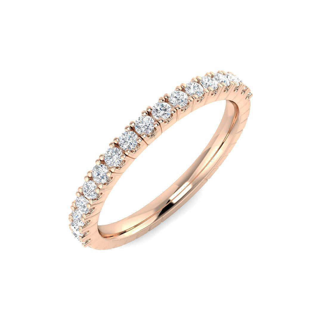 Diamond Half Eternity Ring in 10K/14K gold and platinum with certified lab-grown or natural diamonds
