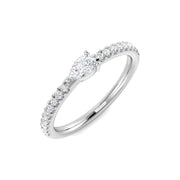 Diamond Half Eternity Ring in 10K/14K gold and platinum with certified lab-grown or natural diamonds