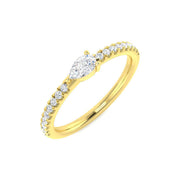 Diamond Half Eternity Ring in 10K/14K gold and platinum with certified lab-grown or natural diamonds