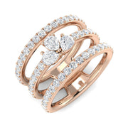 Fancy Pear Cut Diamond Ring in 10K/14K gold and platinum with certified lab-grown or natural diamonds