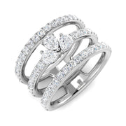 Fancy Pear Cut Diamond Ring in 10K/14K gold and platinum with certified lab-grown or natural diamonds