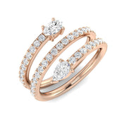 Oval & Pear Diamond Fancy Ring in 10K/14K gold and platinum with certified lab-grown or natural diamonds