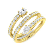 Oval & Pear Diamond Fancy Ring in 10K/14K gold and platinum with certified lab-grown or natural diamonds