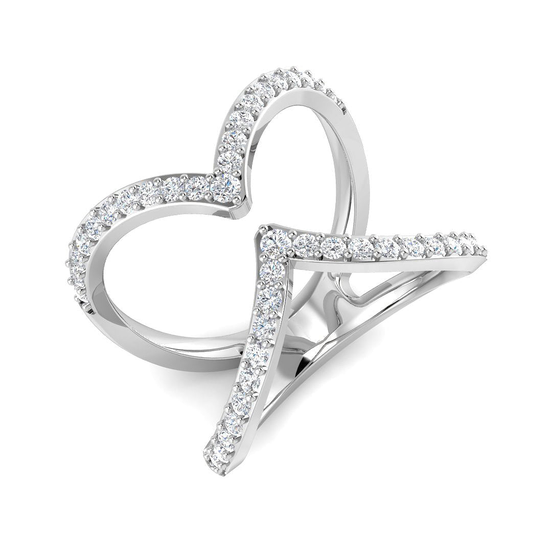 Lab-Grown & Natural Diamond Heart & Star Fancy Ring in 10K/14K gold and platinum with certified lab-grown or natural diamonds
