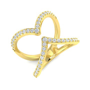 Lab-Grown & Natural Diamond Heart & Star Fancy Ring in 10K/14K gold and platinum with certified lab-grown or natural diamonds