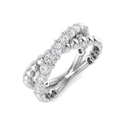 Fancy Half Eternity Diamond Ring in 10K/14K gold and platinum with certified lab-grown or natural diamonds
