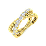 Fancy Half Eternity Diamond Ring in 10K/14K gold and platinum with certified lab-grown or natural diamonds