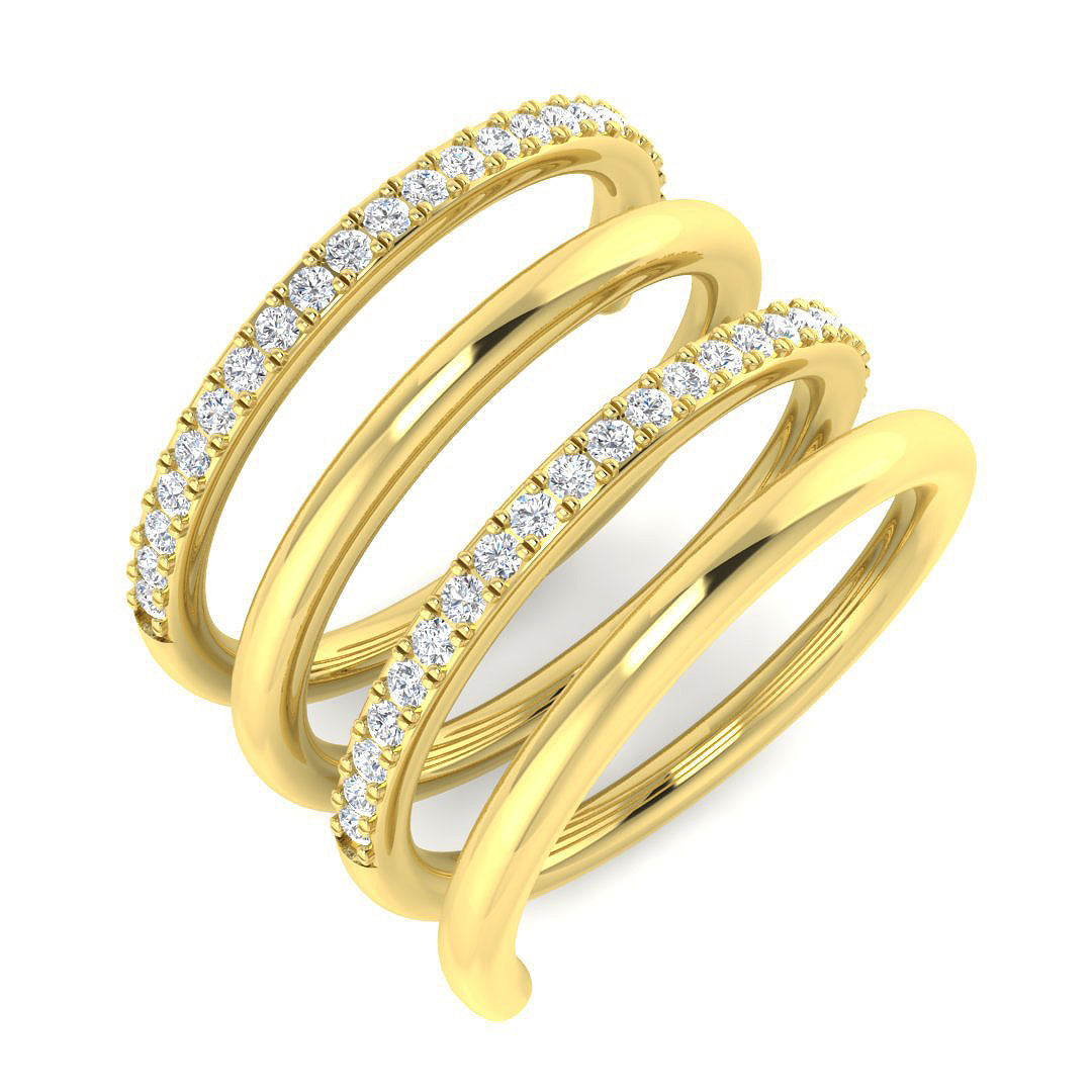 Lab-Grown & Natural Diamond Fancy Ring in 10K/14K gold and platinum with certified lab-grown or natural diamonds