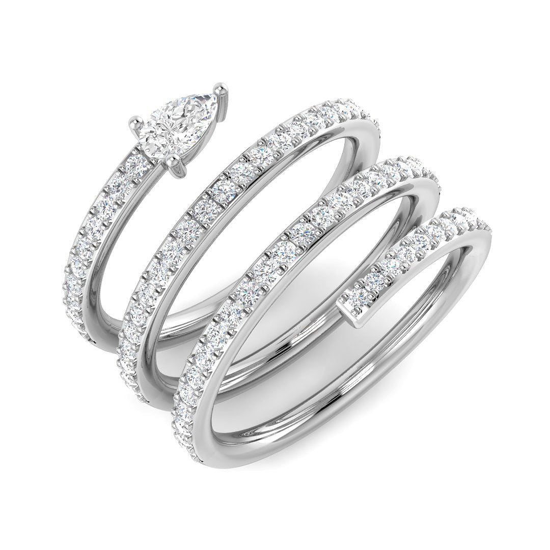 Fancy Diamond Ring in 10K/14K gold and platinum with certified lab-grown or natural diamonds