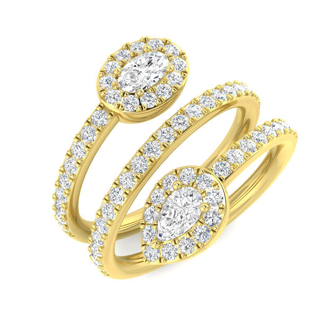 Diamond Fancy Ring in 10K/14K gold and platinum with certified lab-grown or natural diamonds