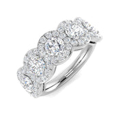 Round Diamond Multi Halo Cluster Ring in 10K/14K gold and platinum with certified lab-grown or natural diamonds