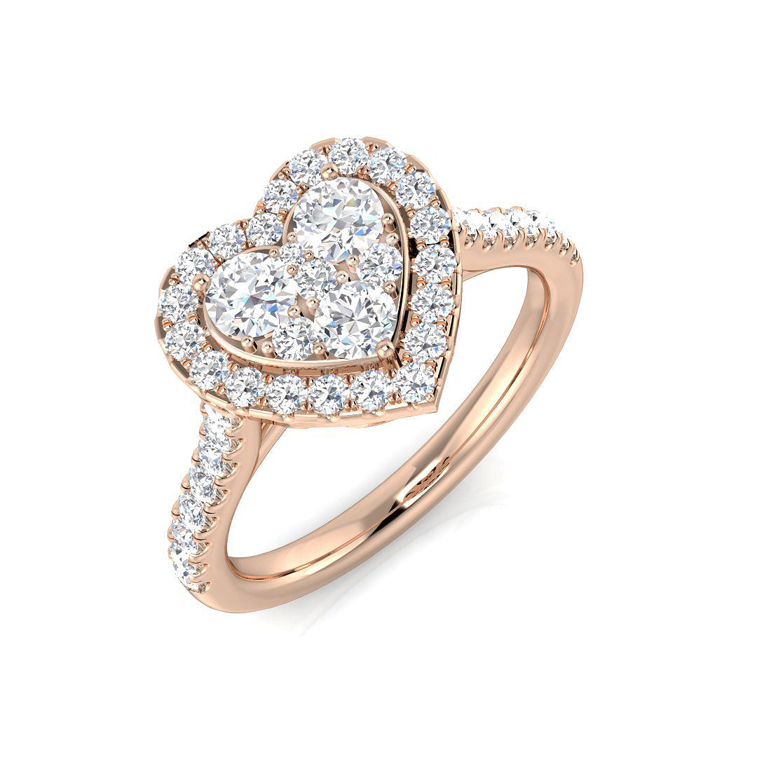 Lab-Grown Round Diamond Cluster Ring in 10K/14K gold and platinum with certified lab-grown or natural diamonds