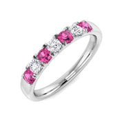 0.75Ct Pink Sapphire and Diamond Ring in 10K/14K gold and platinum with certified lab-grown or natural diamonds