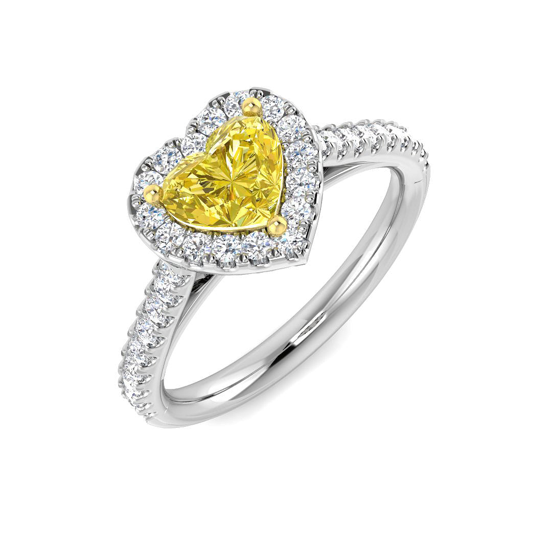 Diamond Goobrich Halo Ring in 10K/14K gold and platinum with certified lab-grown or natural diamonds