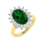Diamond Eaktbourbe Emerald Ring in 10K/14K gold and platinum with certified lab-grown or natural diamonds