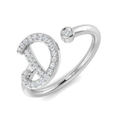 Diamond D Initial Ring 0.15ct in 10K/14K gold and platinum with certified lab-grown or natural diamonds