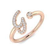 Diamond G Initial Ring 0.15ct in 10K/14K gold and platinum with certified lab-grown or natural diamonds