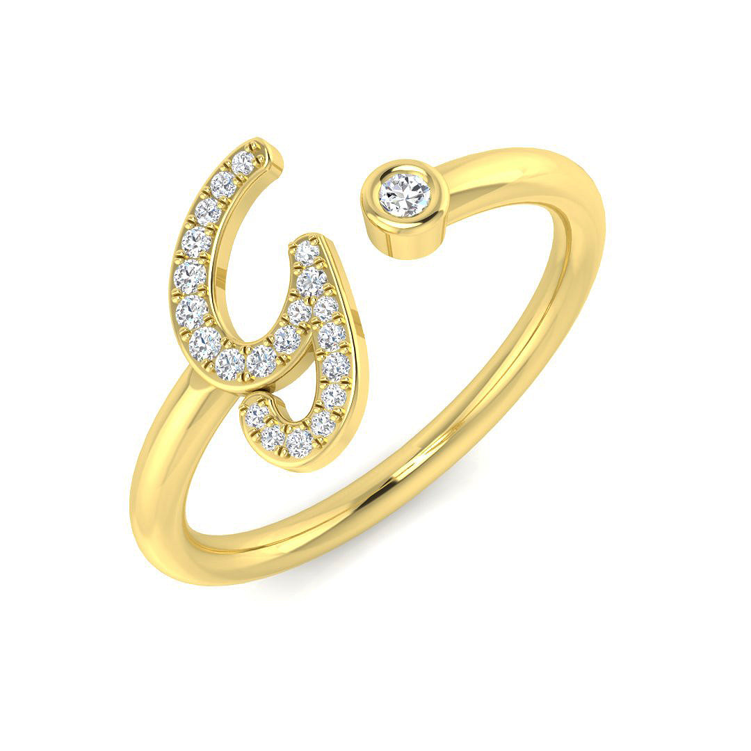 Diamond G Initial Ring 0.15ct in 10K/14K gold and platinum with certified lab-grown or natural diamonds