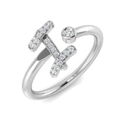 Diamond I Initial Ring 0.10ct in 10K/14K gold and platinum with certified lab-grown or natural diamonds