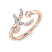 Diamond K Initial Ring 0.10ct in 10K/14K gold and platinum with certified lab-grown or natural diamonds